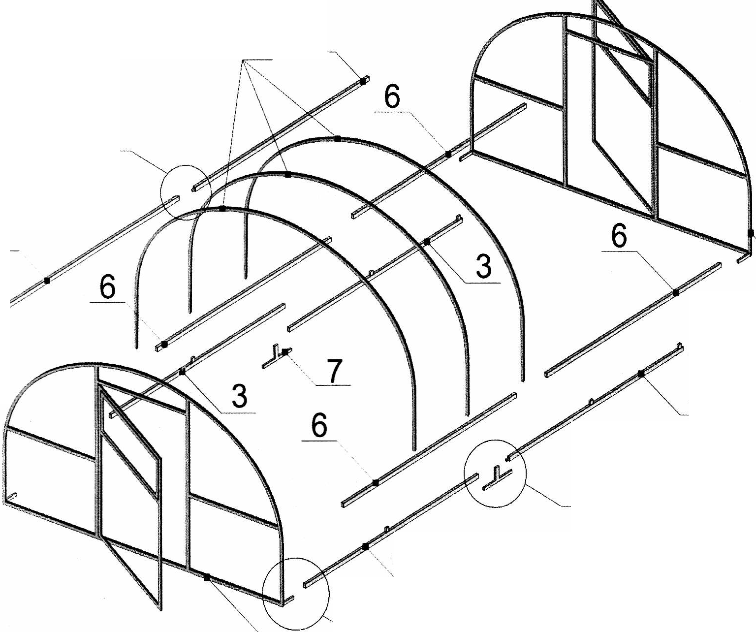 Схема сборки теплицы поликарбонат