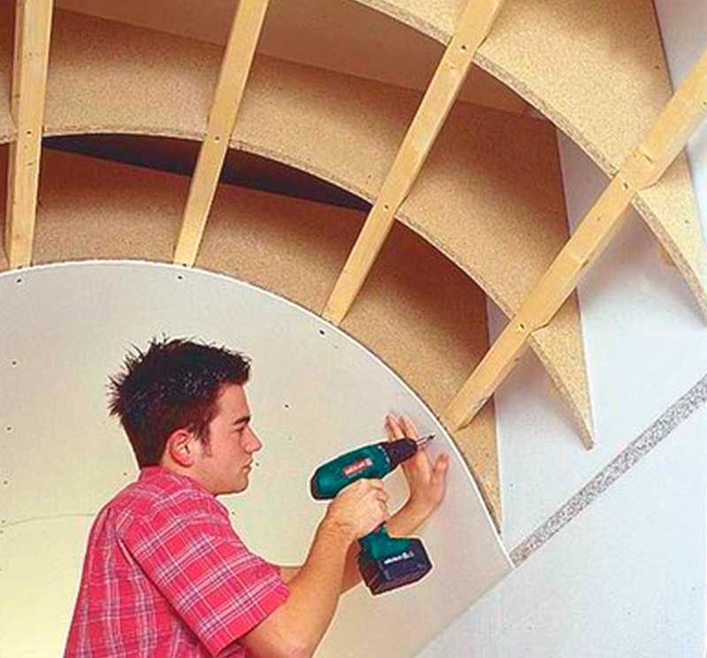 Как сделать круглую стену из гипсокартона – подробная инструкция