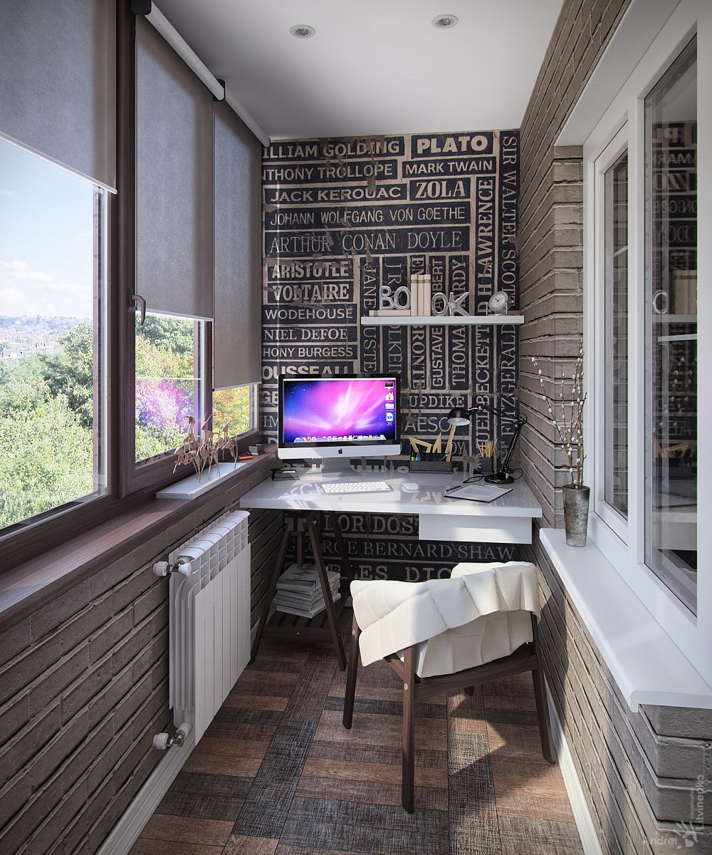 Дизайн кабинета на балконе: правила оформления рабочего места
