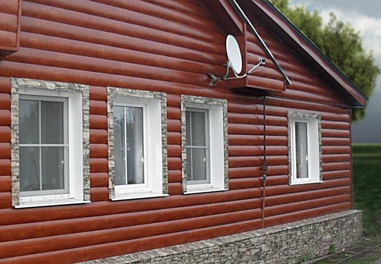 Обшивка сайдингом бревенчатого дома (сруба)