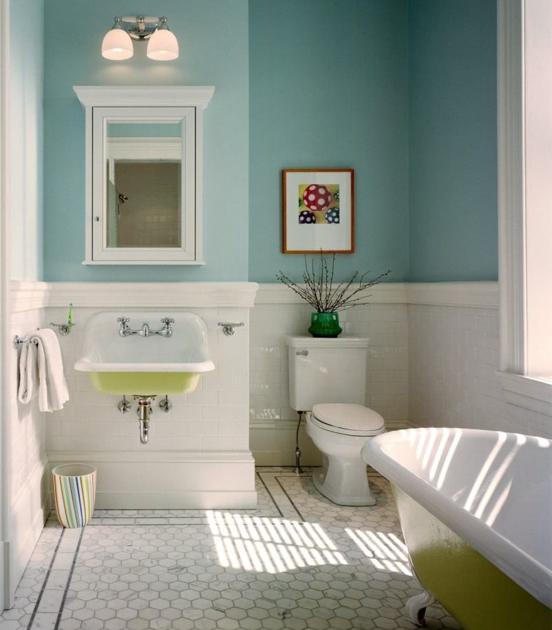Ремонт ванной комнаты краской фото