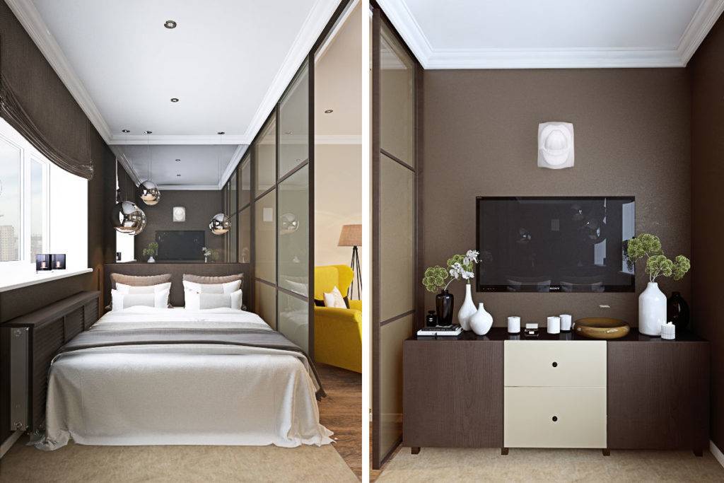 Удачные примеры совмещения спальни и гостиной в одной комнате