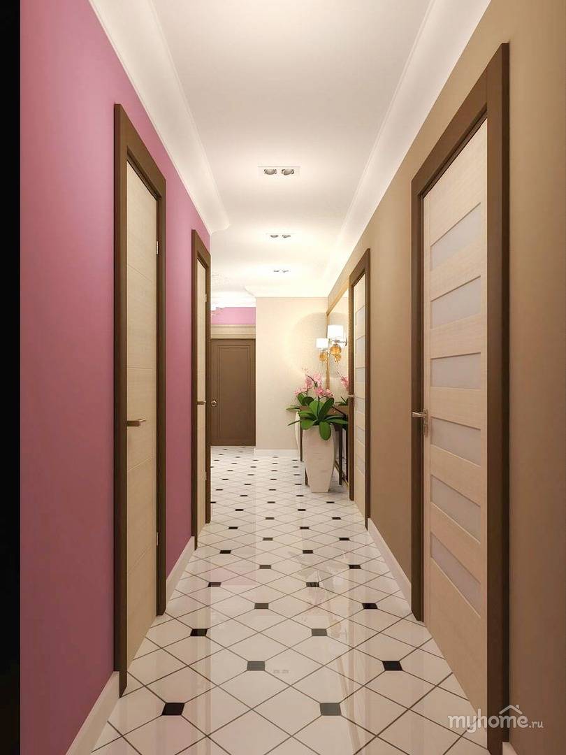 Плитка в узкий коридор на пол дизайн фото