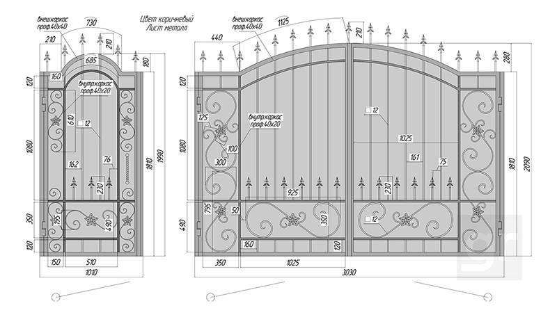 Чертежи металлической калитки