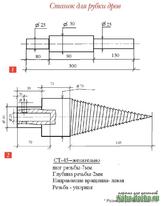 Винтовой дровокол своими руками чертежи фото
