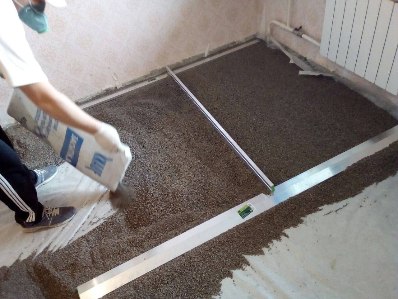 Как делать сухую стяжку пола