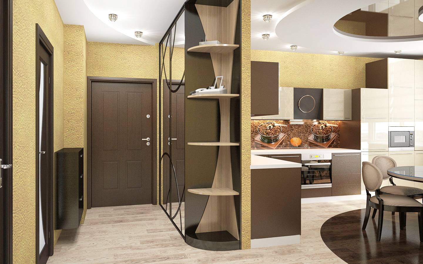 Дизайн коридора в однокомнатной квартире — фото, варианты планировки