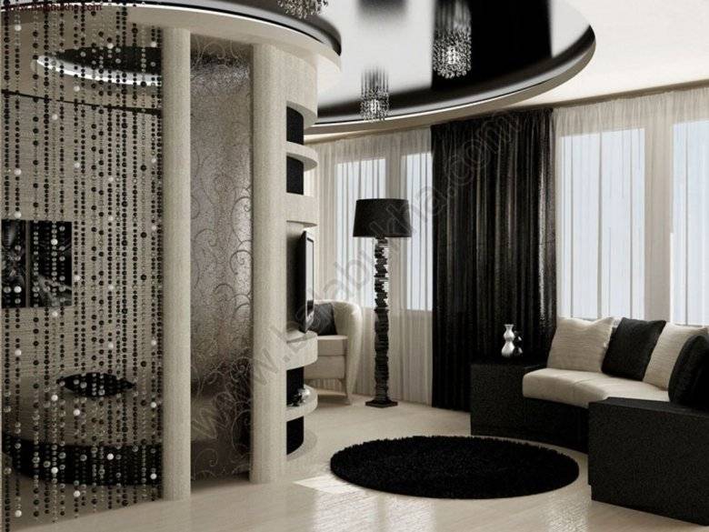 Дизайн черно-белой гостиной – эксклюзивная палитра для любого стиля