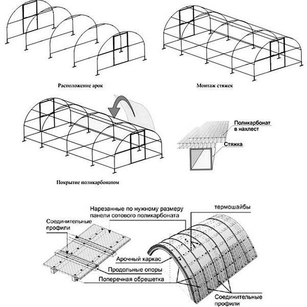 Схема сборки теплицы бабочка