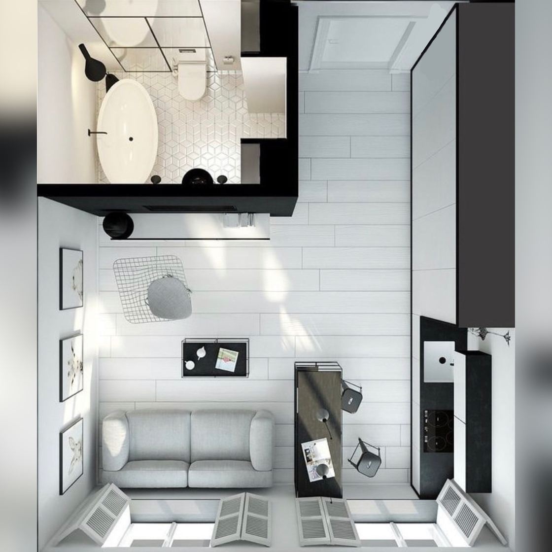 В рамках 20 квадратных метров: как создать продуманный и стильный дизайн в маленькой студии?