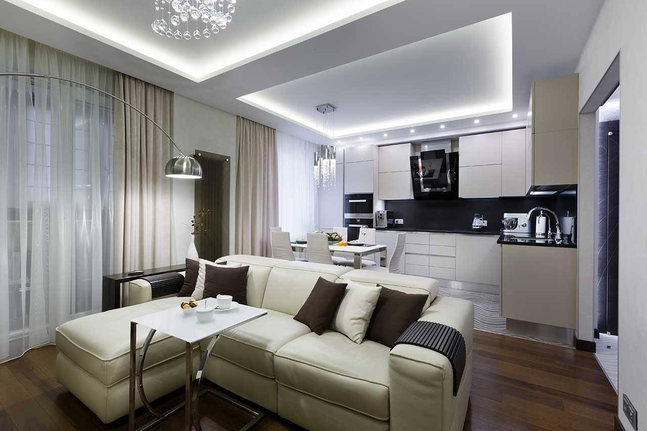 Дизайн кухни гостиной 30 кв м +70 фото интерьера